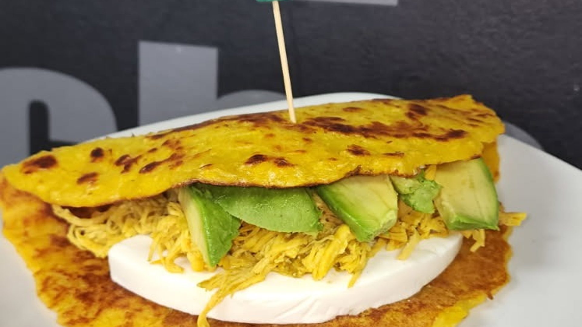 The chicken cachapa and pepito de carne